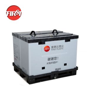 China Solid Heavy Duty Plastic Pallet Sleeve Pack Box With Lid Single Faced Design Structure on sale