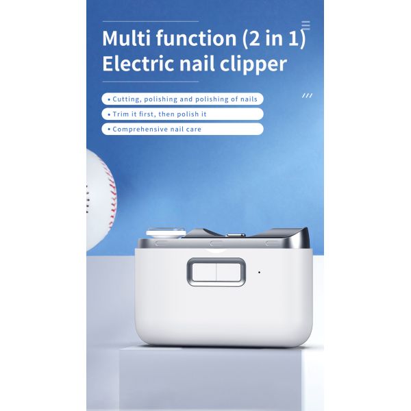 USB Chargeable Electric Baby Nail Cutter with Low Vibration Motor and 360° Rotation