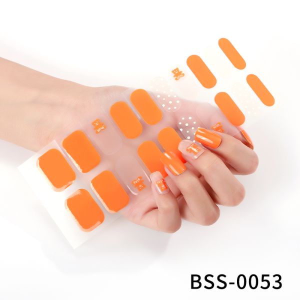 3D Gel Semi Cured Nail Wraps With Solid Color and Grow In The Dark for Korean Nails