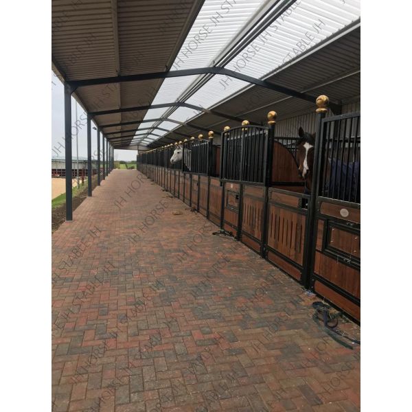 Black Powder Coated Bamboo Pine Q235 Horse Stall Fronts