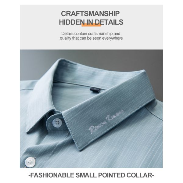 Non-Ironing Men's Ice Silk Business Formal Short-Sleeved Shirt with Plus Size Options