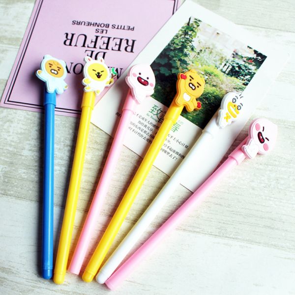 Office School Gel Pen with Korean Style Cartoon Cute Bear Rabbit Design and Black Ink