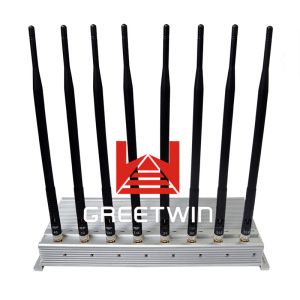 Quality 8 Antennas Cell Phone Signal Blocker Jammer Desktop Type With Aluminium Box for sale