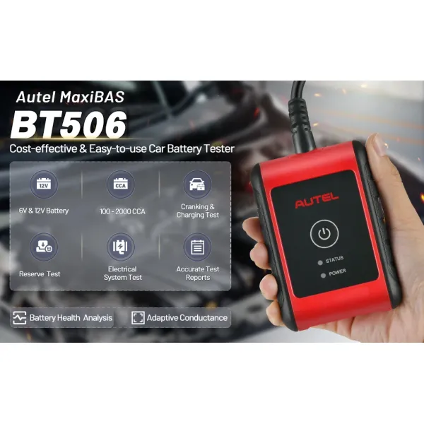 Autel MaxiBAS BT506 Auto Battery and Electrical System Analysis Tester 6V 12V 100 - 2000 CCA Car Battery Testing Tool