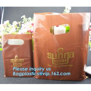 100% Biodegradable PE Die Cut Patch Handle Color Printed Custom Plastic Shopping