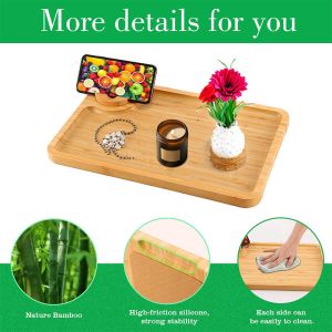 Countertop Serving Bamboo Platter Tray Plate Dish Rectangle