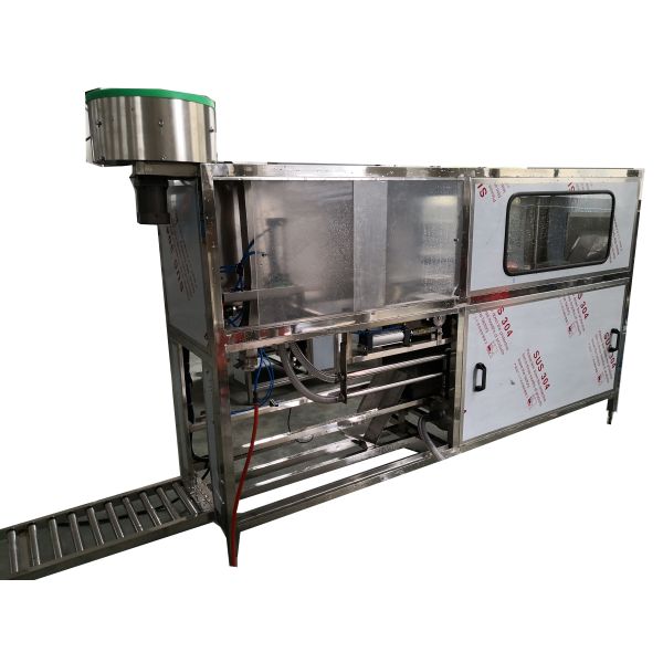 Full automatic 150B/H 20L plastic drum washing filling capping machine for containers