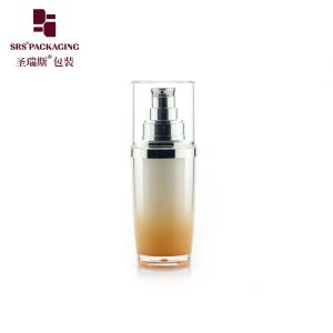 L041 luxury white lotion bottle with golden shoulder ,foam pump bottle