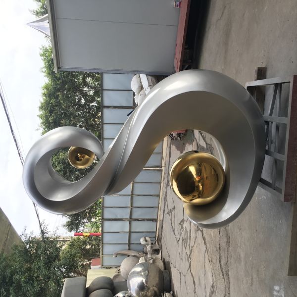 Stone Metal Art Sculptures 304 Gray Iron Stainless Steel Decorative Garden Sculptures