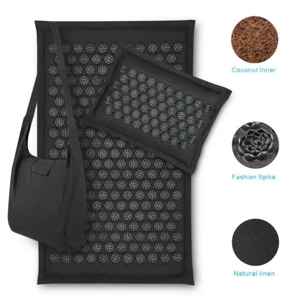 Buy Natural Linen Acupressure Mat Foot Massage Acupuncture Mat with Pillow at wholesale prices