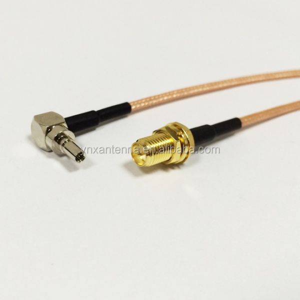 6inch RG316 Coaxial Jumper Cable F Female to CRC9 Male Right Angle RF Adapter Connector