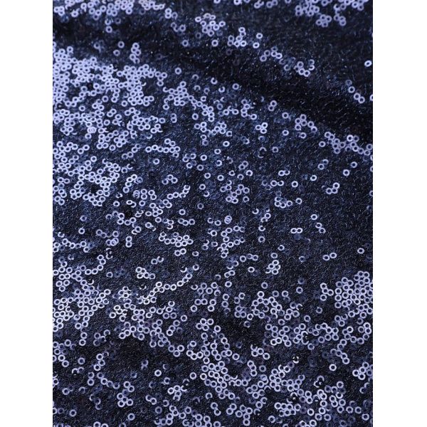 Glamorous High Slit One-shoulder Navy Blue Sequin Bodycon Mini Short Homecoming Dress