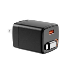 65W Type C Retractable Wall Charger Universal Compatibility for Fast USB