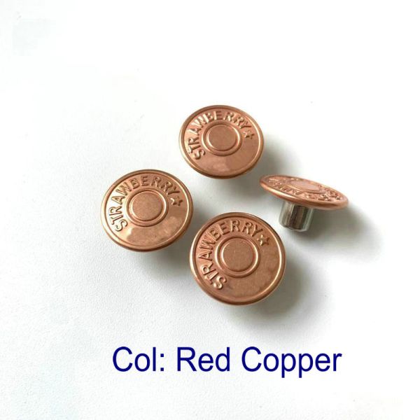 wholesale Custom Logo 17MM 20MM Iron Stainless steel Brass Jeans Button Bottons