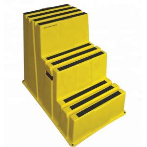 Quality Stackable 3 Tires Plastic Step Stool With Non Slip Mat for sale