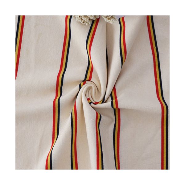 Soft Striped Cotton Fabric Low Shrinkage Knit Jersey Material For T-Shirt