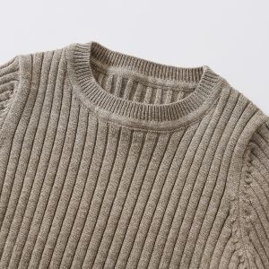 2023 Autumn Winter Knitted Sweater Baby Girls Boys Clothes rib knit boys