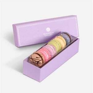 Custom Rigid Macaroon Gift Packaging Boxes With Plastic Tray