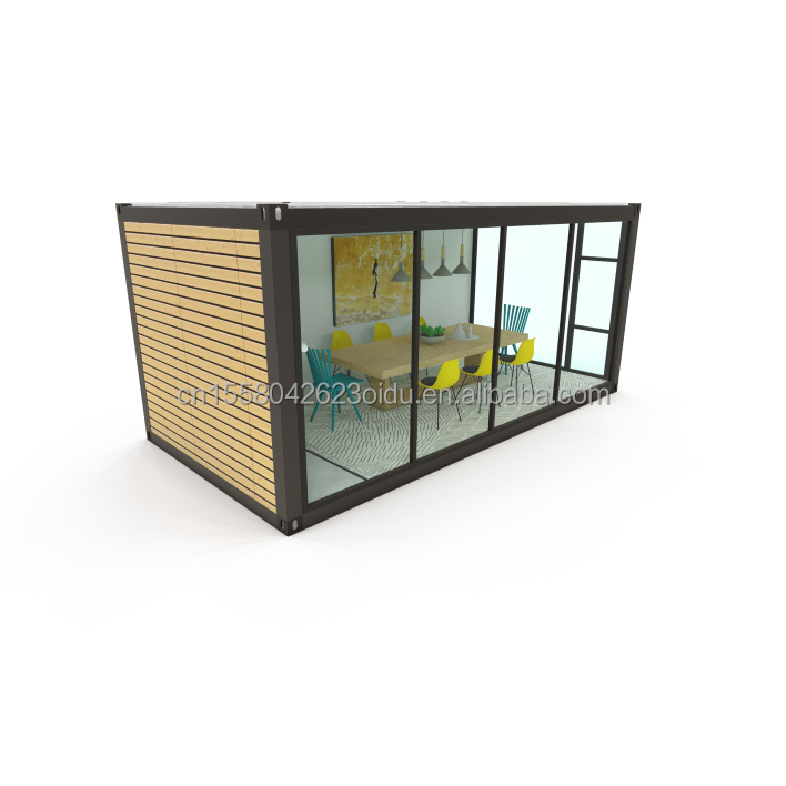 Mobile and Portable Prefab Warehouse 20ft Shipping Container Office with 50/75/100mm Wave Sandwich Panel Wall