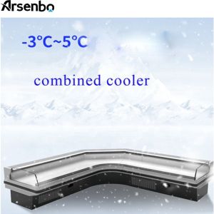 220V 50HZ Food Commercial Supermarket Refrigerator Stainless Steel Material