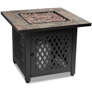Metal Square Propane Fire Pit Table Modern Smokeless 30 Inch