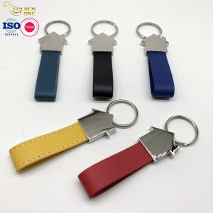 Wholesale New Luxury Metal Pu Leather promotional Keychain Sublimation Keychains