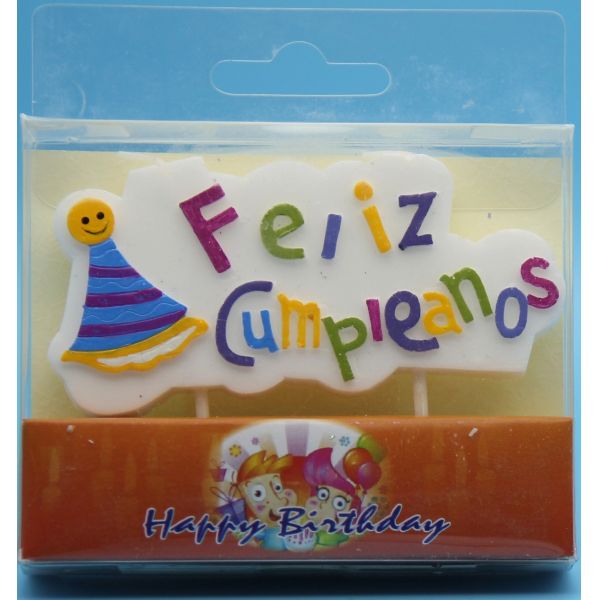 Spanish Happy Birthday Shaped Birthday Candles With Plastic Toothpick Unusual