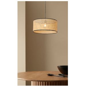Japanese Style Modern Hanglamp Rattan Pendant Light Fixture Handmade Bamboo