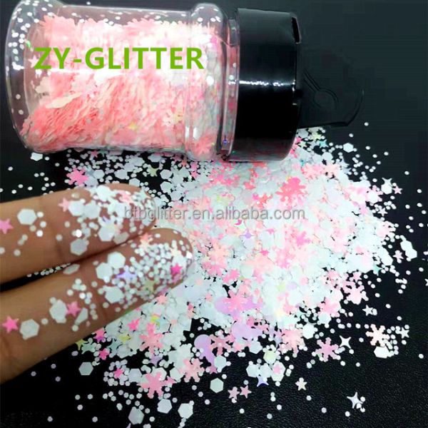 Create a Winter Wonderland with Our Christmas Snow Shaped Glitter in Bulk Bulk Materials Mix Shape Glitter Powder