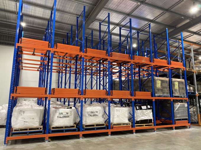 LIFO Storage Push Back Racking , Powder Coating High Density Warehouse Racking