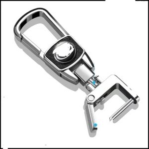 Fadeless Leather Car Keychain Holder Women Electro Galvanized Antioxidant