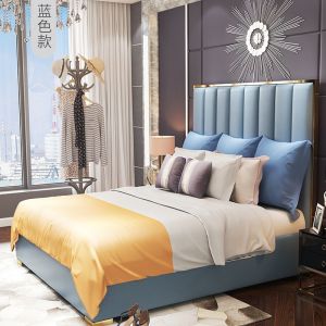 Wholesale Luxury Modern High Headboard Leather Soft Bed SZ-LU004