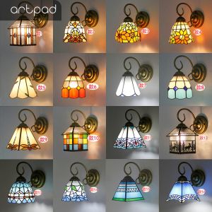 Mosaic Style LED Indoor Wall Light for Home Lighting Stained Glass Sconce