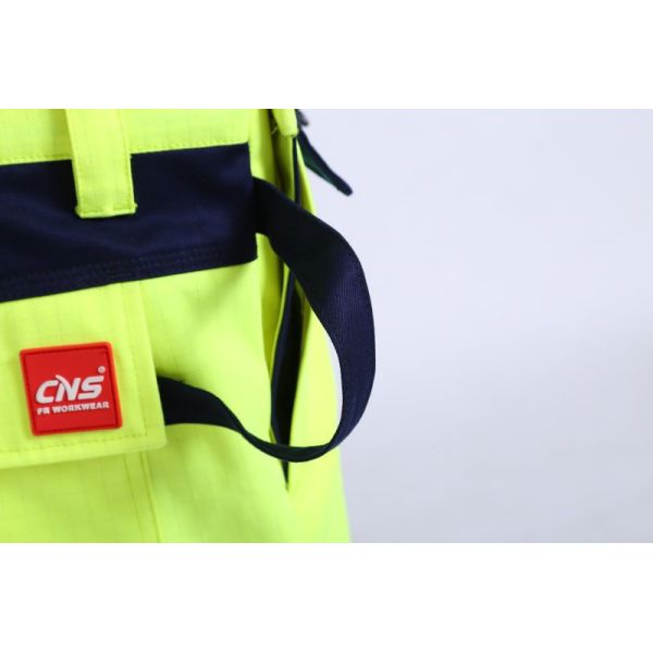 290gsm light weight arc protection Fire proof Bib Trousers , EN20471 HIVIS Flame Resistant Bib Pants