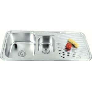 Polishing Surface Project Sink Stainless Steel Material With Draining Board