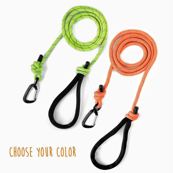 Buy Weather Resistant Reflective Rope Dog Leash Lightweight Climbers Carabiner Clip at wholesale prices