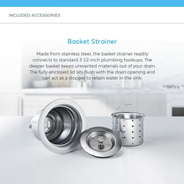 DIY Kitchen Sink Accessories Round Single Basket Strainer With Plastic Pipe