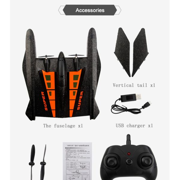Package Includes Outdoor Electric Remote Control Aircraft Toy for Glider Airplane Adventure