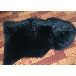 Quality Natural Australia Sheepskin Rug Black dyed Long Wool Sheepskin SIngle Pelt Throw for sale