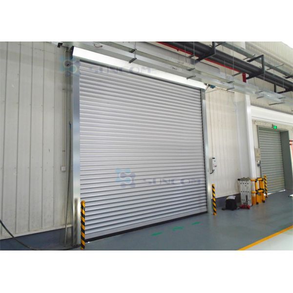 Exterior Interior Insulated Roll up Industrial Security Doors Grey White Panel