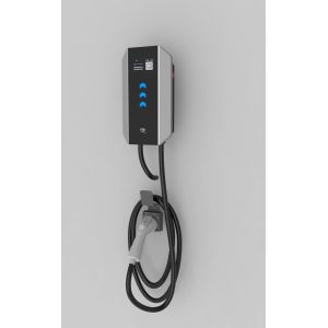 Wall-Mounted Pedestal Charger ABS with Type 2 Plug 3-in-1 RFID App LCD Screen OCPP Ready
