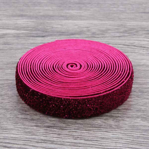 high quality Low MOQ 196 pantone color for hair band decoration glitter velvet ribbon