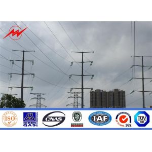 138 KV Transmission Line Electrical Power Pole , Steel Transmission Poles
