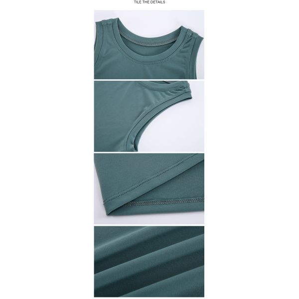 Women Raised Round Neck Yoga Sports Bras Push Up Shockproof Crop Tank Top