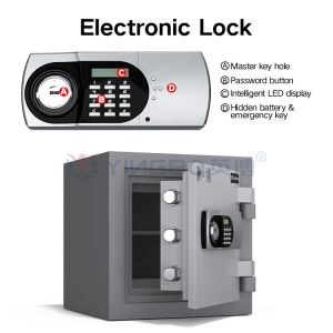 Solid Steel Fireproof Safe Box Dual Alarm System Height 420mm