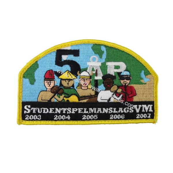 Custom Cotton, Velvet, Satin Embroidery Patches with Velcro on Back Side