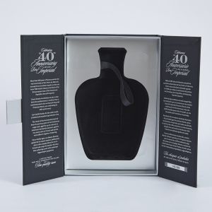 Glitter Magnetic Rigid Luxury Wine Bottle Packaging Cardboard Double Open