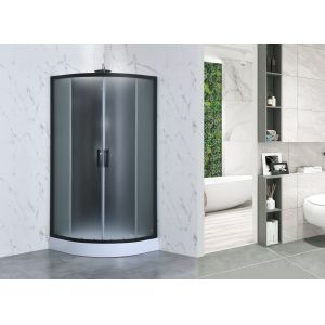 900x900x2150mm Quadrant Shower Enclosure Black 5mm