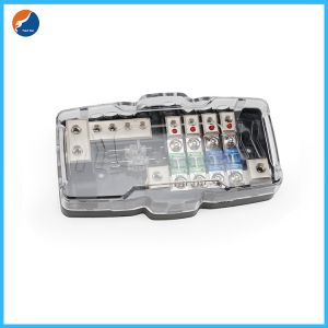 Car Audio Stereo 4 Way Distribution Block Mini ANL ANS Fuse Holder With LED