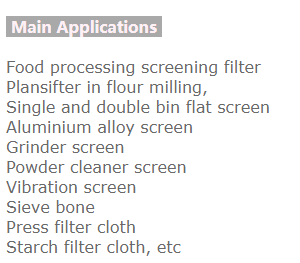 Food Grade Nylon Flour Milling Mesh PA-GG Series Abrasion-Resistance